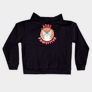 Stay Pawsitive Cat Kids Hoodie